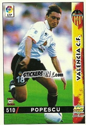 Sticker Popescu - Las Fichas De La Liga 1998-1999 - Mundicromo