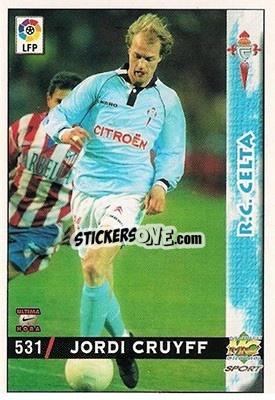 Sticker Jordi Cruyff - Las Fichas De La Liga 1998-1999 - Mundicromo
