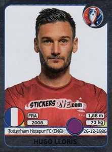 Sticker Hugo Lloris - UEFA Euro France 2016. Star Edition (Swiss edition) - Panini