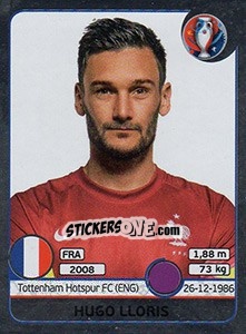 Sticker Hugo Lloris - UEFA Euro France 2016. Star Edition (Swiss edition) n. 17 - Panini