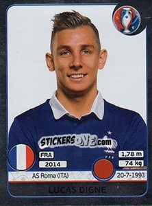 Sticker Lucas Digne - UEFA Euro France 2016. Star Edition (Swiss edition) - Panini