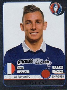 Sticker Lucas Digne - UEFA Euro France 2016. Star Edition (Swiss edition) n. 23 - Panini