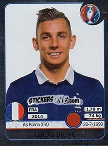 Figurina Lucas Digne - UEFA Euro France 2016. Star Edition (Swiss edition) - Panini