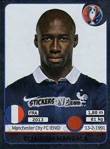 Sticker Eliaquim Mangala - UEFA Euro France 2016. Star Edition (Swiss edition) n. 25 - Panini