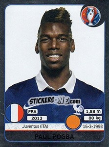 Sticker Paul Pogba - UEFA Euro France 2016. Star Edition (Swiss edition) n. 27 - Panini