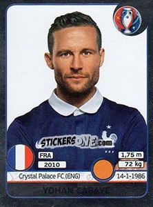 Sticker Yohan Cabaye - UEFA Euro France 2016. Star Edition (Swiss edition) n. 29 - Panini