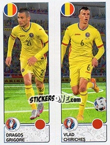 Sticker Dragos Grigore / Vlad Chiriches - UEFA Euro France 2016. Star Edition (Swiss edition) - Panini