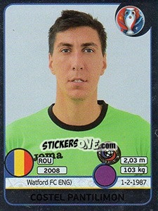 Sticker Costel Pantilimon - UEFA Euro France 2016. Star Edition (Swiss edition) n. 50 - Panini