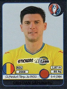 Sticker Cristian Sapunaru - UEFA Euro France 2016. Star Edition (Swiss edition) n. 56 - Panini