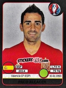 Figurina Paco Alcácer - UEFA Euro France 2016. Star Edition (Swiss edition) - Panini