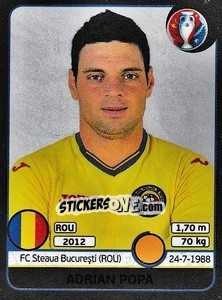 Sticker Adrian Popa - UEFA Euro France 2016. Star Edition (Swiss edition) n. 64 - Panini