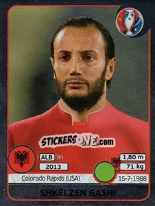 Sticker Shkëlzen Gashi - UEFA Euro France 2016. Star Edition (Swiss edition) - Panini