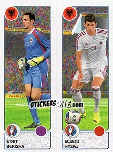 Sticker Etrit Berisha / Elseid Hysaj - UEFA Euro France 2016. Star Edition (Swiss edition) n. 90 - Panini