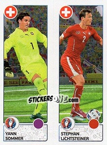 Sticker Yann Sommer / Stephan Lichtsteiner - UEFA Euro France 2016. Star Edition (Swiss edition) - Panini