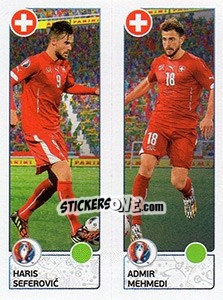 Sticker Haris Seferovic / Admir Mehmedi - UEFA Euro France 2016. Star Edition (Swiss edition) n. 100 - Panini