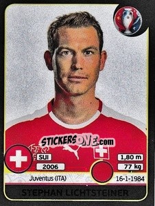 Sticker Stephan Lichtsteiner - UEFA Euro France 2016. Star Edition (Swiss edition) n. 103 - Panini