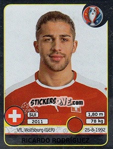 Sticker Ricardo Rodríguez - UEFA Euro France 2016. Star Edition (Swiss edition) n. 108 - Panini