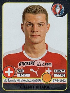 Sticker Granit Xhaka - UEFA Euro France 2016. Star Edition (Swiss edition) - Panini