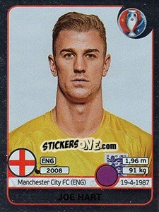 Sticker Joe Hart - UEFA Euro France 2016. Star Edition (Swiss edition) n. 129 - Panini