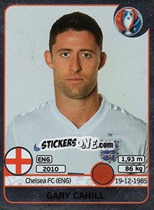 Sticker Gary Cahill - UEFA Euro France 2016. Star Edition (Swiss edition) n. 130 - Panini