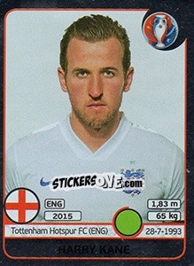 Sticker Harry Kane - UEFA Euro France 2016. Star Edition (Swiss edition) n. 148 - Panini