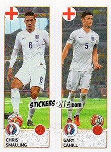 Sticker Chris Smalling / Gary Cahill - UEFA Euro France 2016. Star Edition (Swiss edition) - Panini