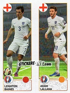Sticker Leighton Baines / Adam Lallana - UEFA Euro France 2016. Star Edition (Swiss edition) - Panini