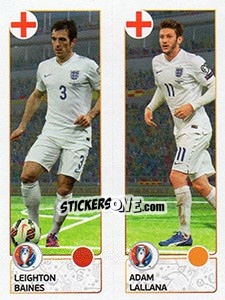 Sticker Leighton Baines / Adam Lallana - UEFA Euro France 2016. Star Edition (Swiss edition) n. 152 - Panini