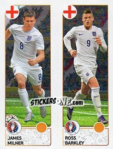 Sticker James Milner / Ross Barkley - UEFA Euro France 2016. Star Edition (Swiss edition) n. 153 - Panini