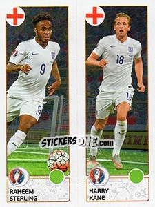 Sticker Raheem Sterling / Harry Kane - UEFA Euro France 2016. Star Edition (Swiss edition) n. 154 - Panini