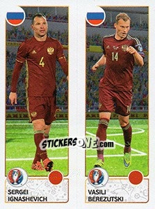 Sticker Sergei Ignashevich / Vasili Berezutski - UEFA Euro France 2016. Star Edition (Swiss edition) n. 157 - Panini