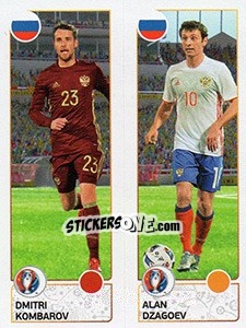 Sticker Dmitri Kombarov / Alan Dzagoev - UEFA Euro France 2016. Star Edition (Swiss edition) - Panini