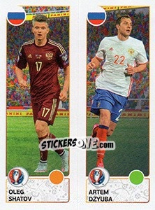 Sticker Oleg Shatov / Artem Dzyuba - UEFA Euro France 2016. Star Edition (Swiss edition) - Panini
