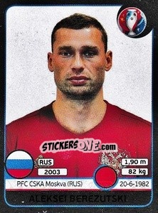 Sticker Aleksei Berezutski - UEFA Euro France 2016. Star Edition (Swiss edition) - Panini