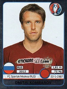 Sticker Dmitri Kombarov - UEFA Euro France 2016. Star Edition (Swiss edition) n. 168 - Panini
