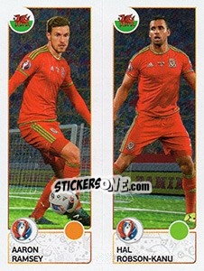 Sticker Aaron Ramsey / Hal Robson-Kanu - UEFA Euro France 2016. Star Edition (Swiss edition) n. 206 - Panini