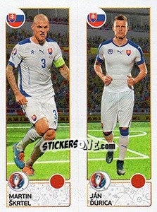 Sticker Martin Skrtel / Ján Durica - UEFA Euro France 2016. Star Edition (Swiss edition) - Panini