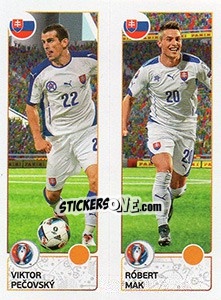 Sticker Viktor Pecovský / Róbert Mak - UEFA Euro France 2016. Star Edition (Swiss edition) - Panini