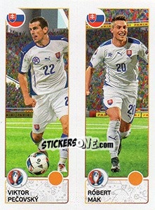 Sticker Viktor Pecovský / Róbert Mak - UEFA Euro France 2016. Star Edition (Swiss edition) n. 211 - Panini