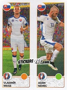 Sticker Vladimír Weiss / Adam Nemec - UEFA Euro France 2016. Star Edition (Swiss edition) n. 212 - Panini