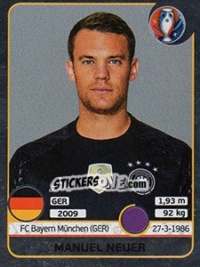 Sticker Manuel Neuer - UEFA Euro France 2016. Star Edition (Swiss edition) n. 241 - Panini
