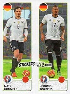 Sticker Mats Hummels / Jérôme Boateng - UEFA Euro France 2016. Star Edition (Swiss edition) n. 263 - Panini