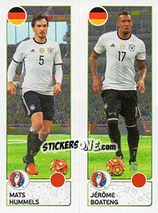 Figurina Mats Hummels / Jérôme Boateng - UEFA Euro France 2016. Star Edition (Swiss edition) - Panini