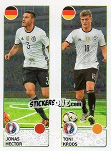 Sticker Jonas Hector / Toni Kroos - UEFA Euro France 2016. Star Edition (Swiss edition) - Panini