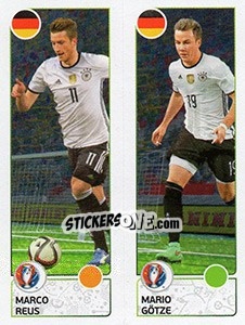 Sticker Marco Reus / Mario Götze - UEFA Euro France 2016. Star Edition (Swiss edition) n. 266 - Panini
