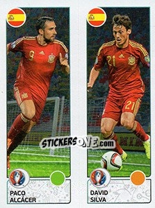 Sticker Paco Alcácer / David Silva - UEFA Euro France 2016. Star Edition (Swiss edition) - Panini