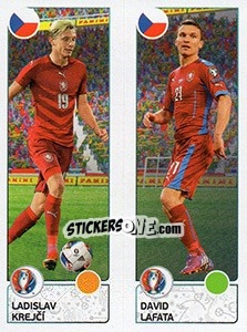 Sticker Ladislav Krejcí / David Lafata - UEFA Euro France 2016. Star Edition (Swiss edition) n. 384 - Panini