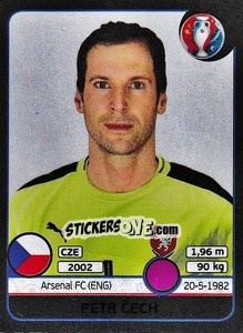 Sticker Petr Cech - UEFA Euro France 2016. Star Edition (Swiss edition) n. 385 - Panini