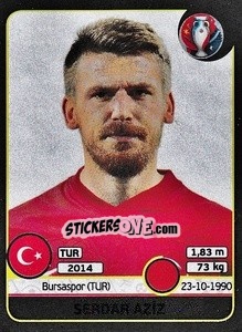 Sticker Serdar Aziz - UEFA Euro France 2016. Star Edition (Swiss edition) n. 406 - Panini