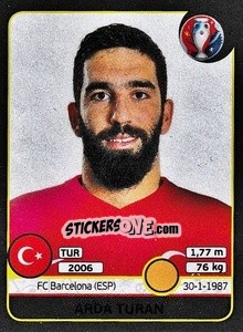 Sticker Arda Turan - UEFA Euro France 2016. Star Edition (Swiss edition) n. 419 - Panini